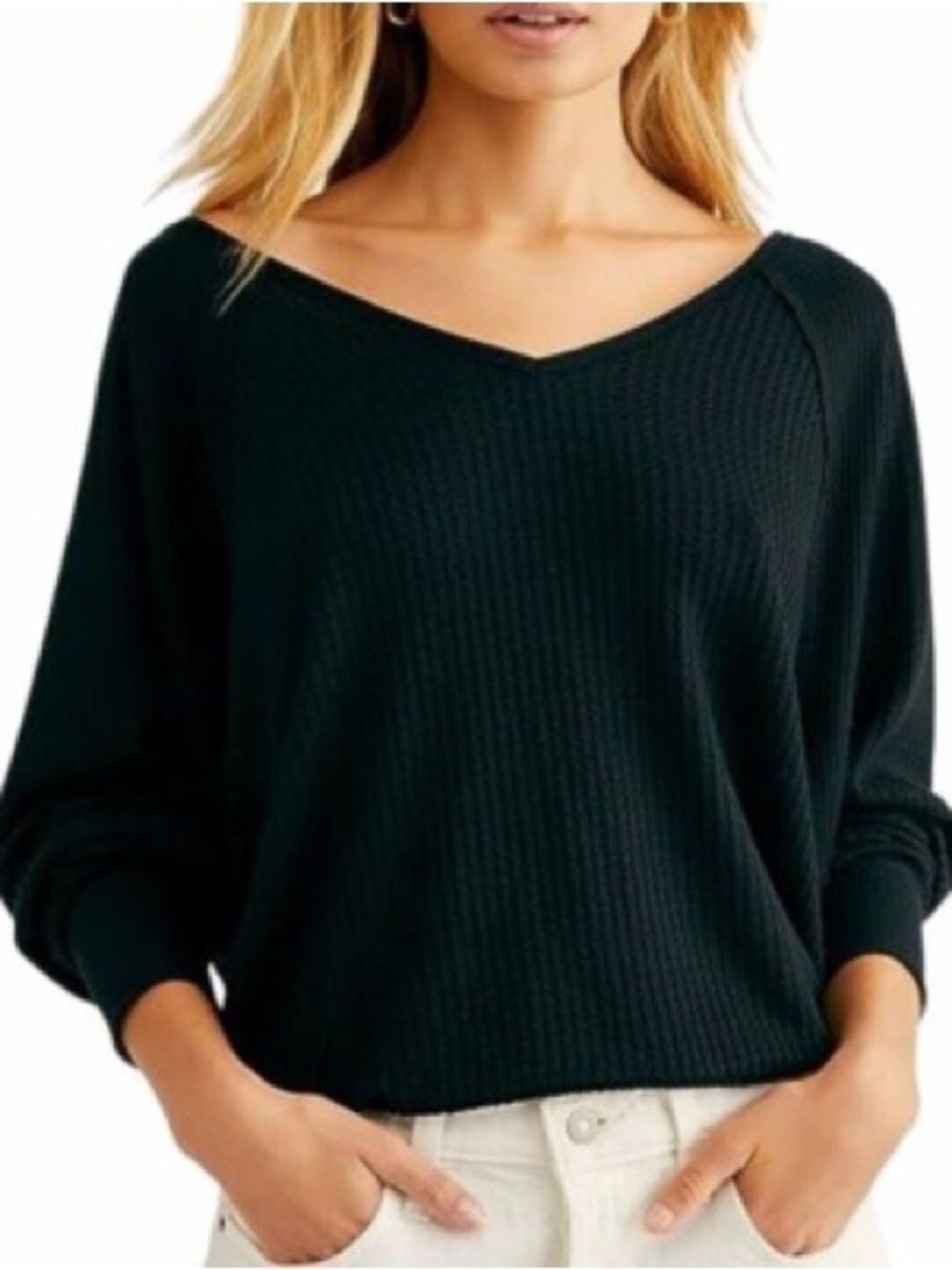 Free People Black Santa Clara Sweater